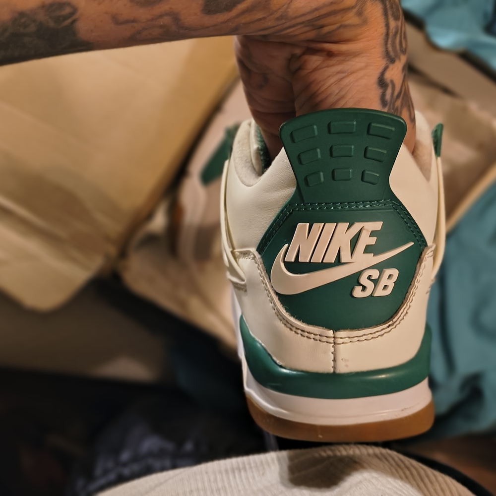Jordan Green and White Athletic Shoes